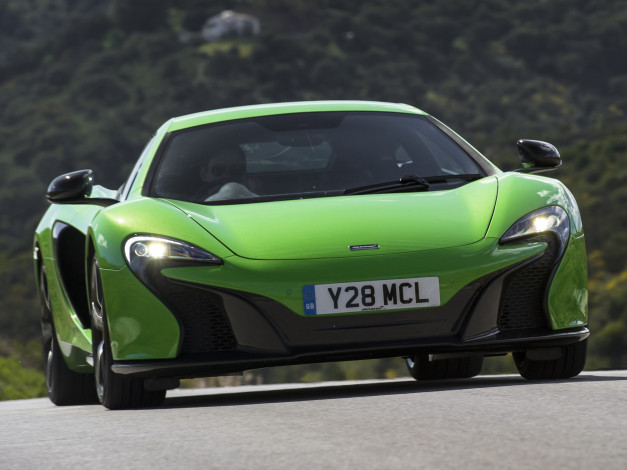 Обои картинки фото автомобили, mclaren, 650s, uk-spec, 2014г, зеленый