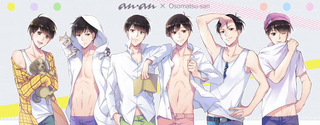 Обои картинки фото аниме, osomatsu-san, парни