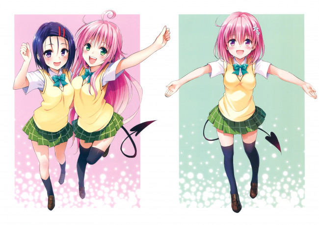 Обои картинки фото аниме, to love ru, девочки
