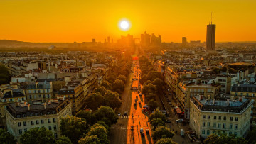 Картинка города -+панорамы рассвет