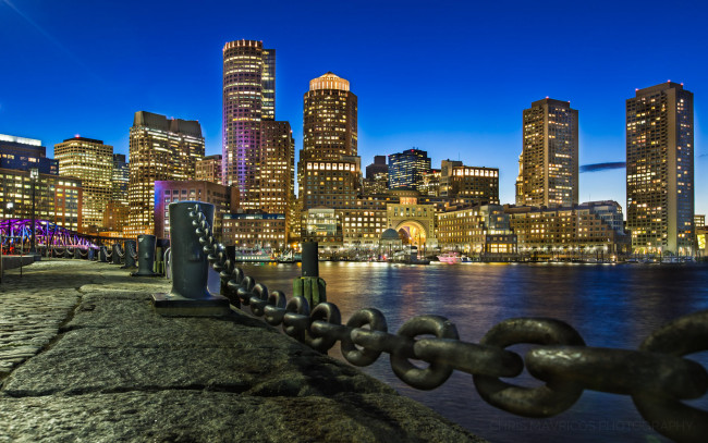 Обои картинки фото boston harbor, города, бостон , сша, набережная