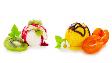 Картинка еда мороженое +десерты киви абрикос
