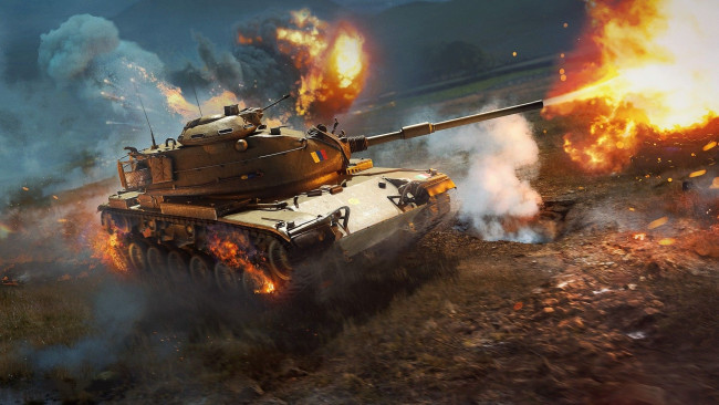 Обои картинки фото видео игры, war thunder, танк, огонь