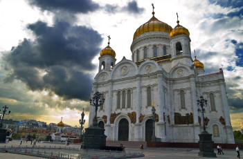 Картинка города москва россия каменный купол храм христа спасителя