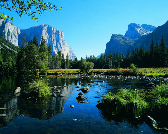 Обои картинки фото природа, реки, озера, горы, лес, камни, река