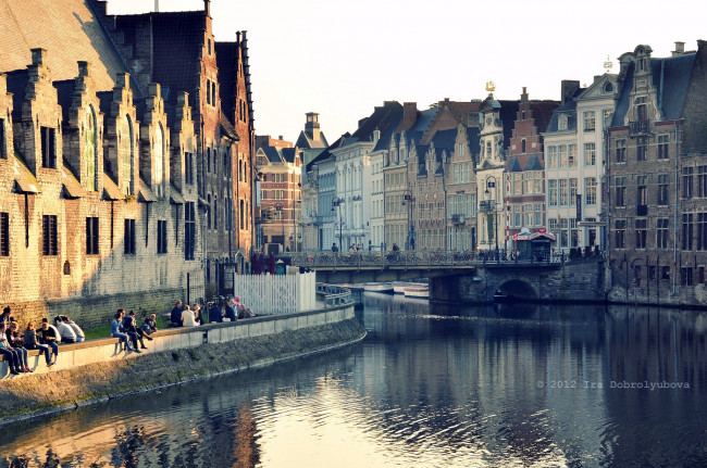 Обои картинки фото гент, бельгия, города, улицы, площади, набережные, здания, канал