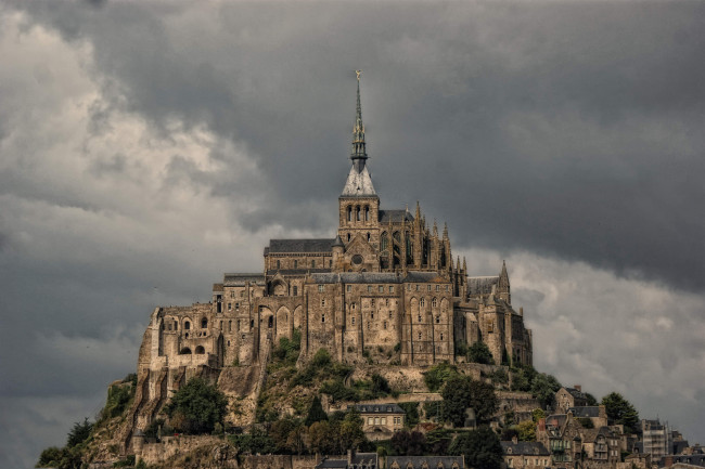 Обои картинки фото mont, saint, michel, france, города, крепость, мон, сен, мишель, франция, монастырь, saint-michel
