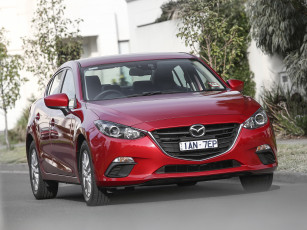 обоя автомобили, mazda, sedan, mazda3, красный, 2014г, bm, au-spec