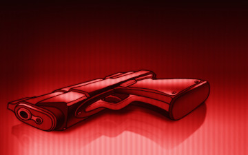 Картинка рисованные минимализм цвет линия штрих пистолет оружие