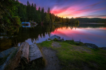 Картинка природа реки озера озеро ночь