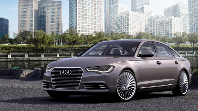 Обои картинки фото audi a6l e-tron concept 2012, автомобили, audi, 2012, concept, e-tron, a6l