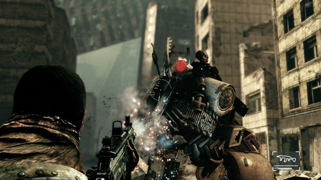 Обои картинки фото видео игры, afterfall,  insanity, человек, оружие, монстр, улица, город