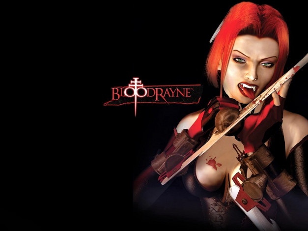 Обои картинки фото видео игры, bloodrayne, вампир, кровь, оружие