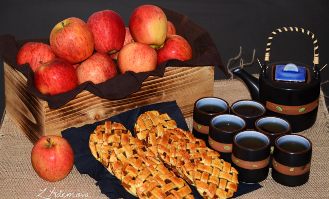 Обои картинки фото еда, разное, яблоки, выпечка