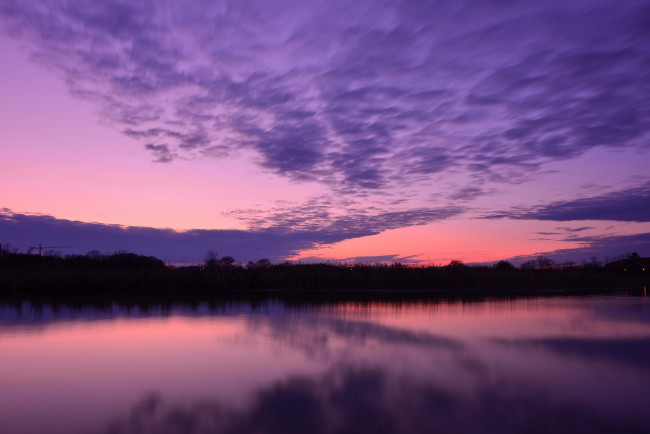 Обои картинки фото природа, восходы, закаты, отражение, озеро, облака, небо, закат