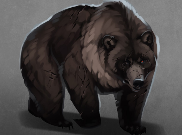 Обои картинки фото рисованное, животные,  медведи, медведь, фон