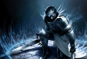 Картинка фэнтези нежить мужчина броня оружие меч магия
