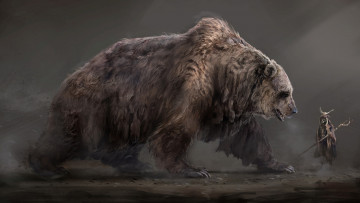 Картинка фэнтези существа дух медведь шаман fantasy арт