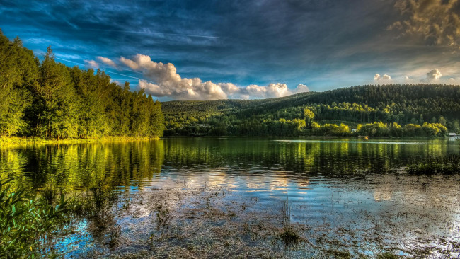 Обои картинки фото природа, реки, озера, водоём, озеро, пейзаж, деревья