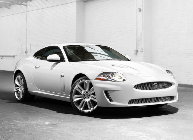 Обои картинки фото автомобили, jaguar, Ягуар, xkr, белый