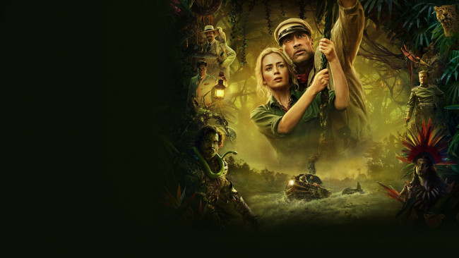 Обои картинки фото jungle cruise ,  2021 , кино фильмы, jungle cruise, круиз, по, джунглям, dwayne, johnson, комедия, фэнтези, emily, blunt