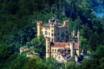 обоя hohenschwangau castle, bavaria, germany, города, замки германии, hohenschwangau, castle