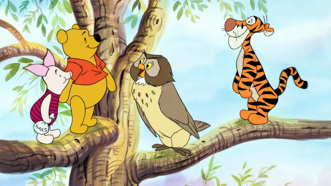 Обои картинки фото winnie the pooh , 2011, мультфильмы, winnie the pooh, winnie, the, pooh, медвежонок, винни, и, его, друзья, пух, анимация, мультфильм, уолт, дисней, мультсериал, студия, производитель, пятачок, тигра, сова, деревья, листья, кадры, из, фильма