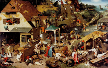 обоя pieter, bruegel, фламандские, пословицы, рисованные