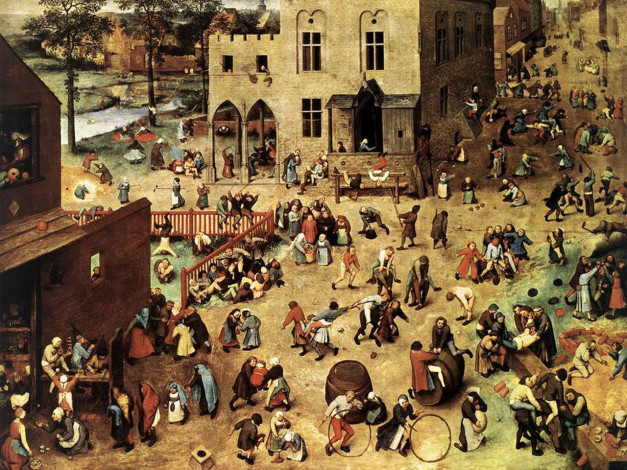 Обои картинки фото pieter, bruegel, игры, детей, рисованные