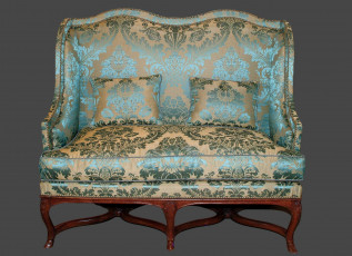 Картинка интерьер мебель голубой подушки диван