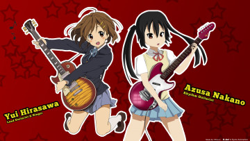 обоя аниме, on, девушки, гитары