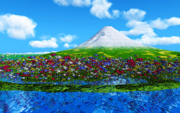 Картинка 3д графика nature landscape природа цветы
