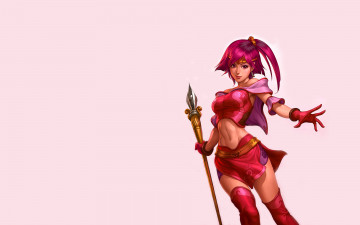 Картинка девушка аниме weapon blood technology красный розовый