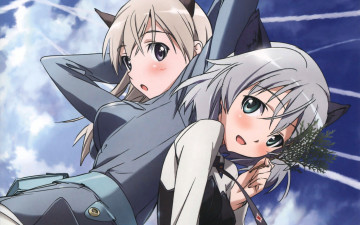 обоя strike, witches, аниме