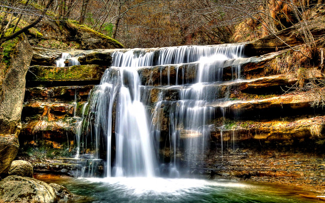 Обои картинки фото cascading, falls, природа, водопады, водопад, каскад
