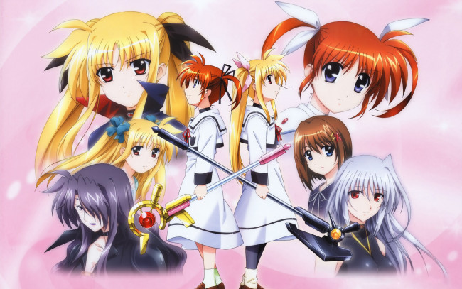 Обои картинки фото mahou, shoujo, lyrical, nanoha, аниме