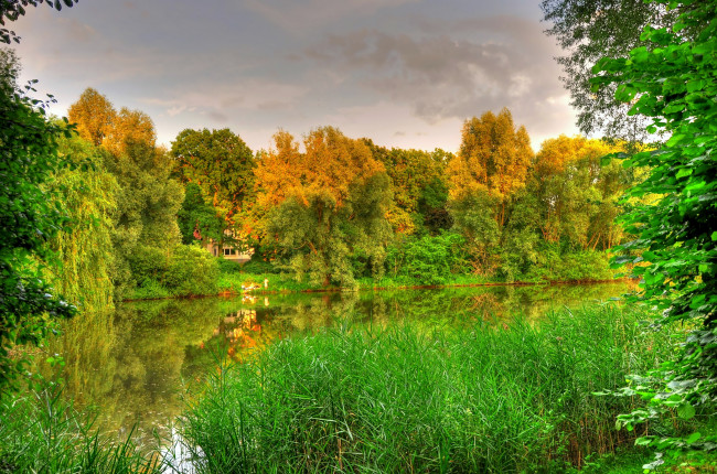 Обои картинки фото германия, гамбург, природа, реки, озера, река