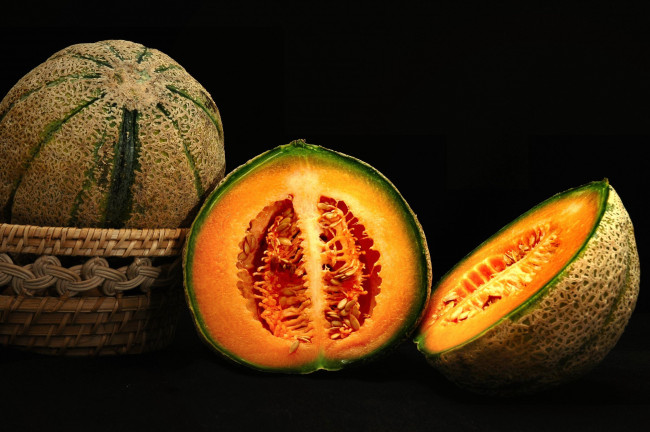 Обои картинки фото еда, дыня, семена, плоды, разрез