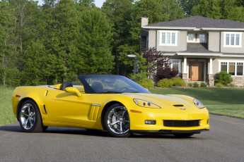 Картинка 2010 chevrolet corvette convertible grand sport автомобили