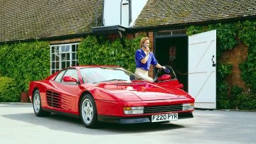 Картинка ferrari 512 testarossa автомобили авто девушками s p a спортивные гоночные италия