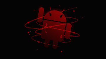 обоя компьютеры, android, красный, темный, логотип