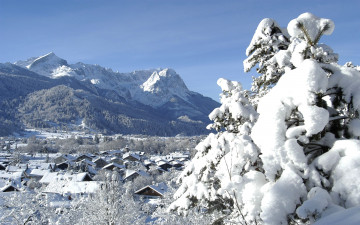 Картинка garmisch-partenkirchen +bavaria +germany города -+пейзажи снег дома горы