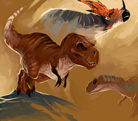 Обои картинки фото рисованные, животные,  доисторические, динозавры
