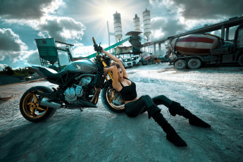 Картинка мотоциклы мото+с+девушкой honda
