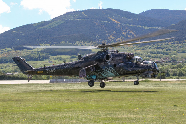 Обои картинки фото alien tiger mi-24, авиация, вертолёты, вертушка
