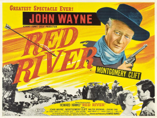 обоя red river , 1947, кино фильмы, -unknown , другое, красная, река, пoстeр, драма, вестерн, red, river, john, wayne, thomas, dunson