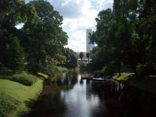 Картинка рижский городской канал города рига латвия