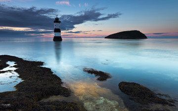 Картинка природа маяки берег вечер море
