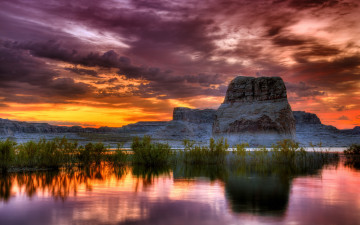 Картинка природа восходы закаты красота горы озеро закат
