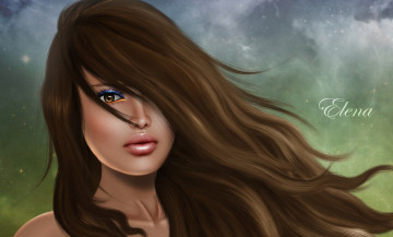 Картинка 3д графика portraits портрет девушка волосы красавица